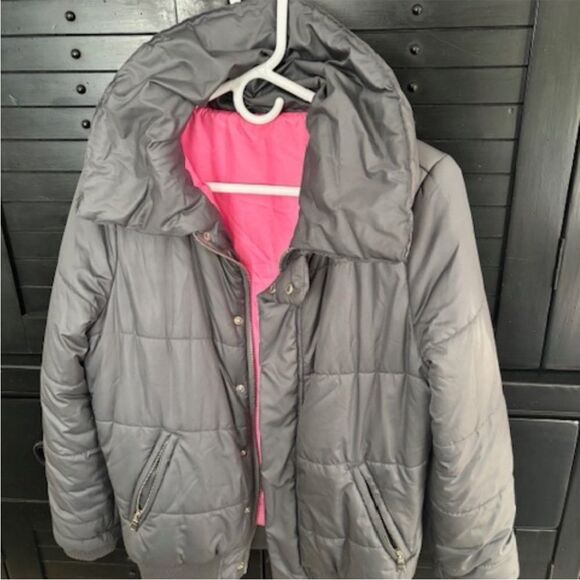 Women's Puffer Jacket, Size M, Gray - Picture 1 of 4